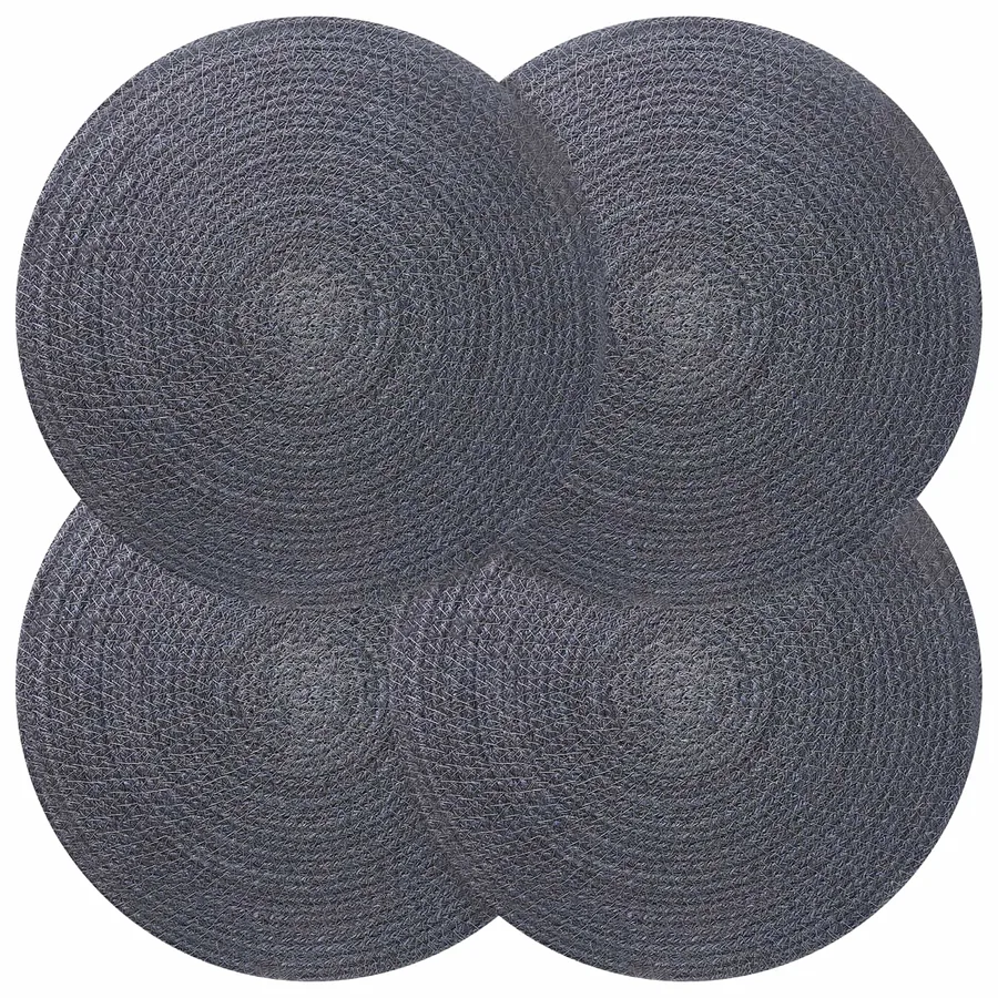 Placemets en jute 4 pcs Gris foncé Ø 30 cm 100 % jute Tossa
