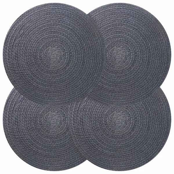 Placemets en jute 4 pcs Gris foncé Ø 30 cm 100 % jute Tossa