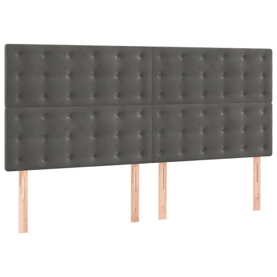 Cadre de lit sans matelas gris foncé 140x200 cm velours - 8