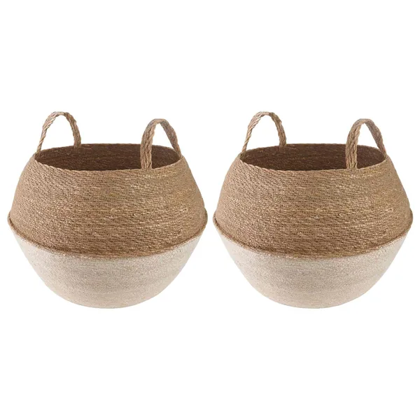 Pot de plante avec poignées 2 pcs Blanc Ø 45 x 36 cm