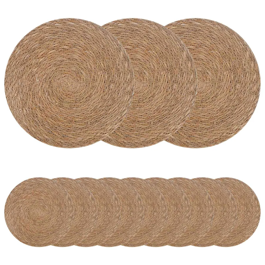 Dessous de verre en herbe marine 12 pcs Naturel Ø 30 cm