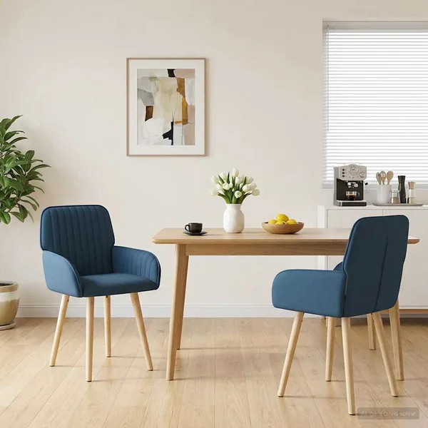 Chaises de salle à manger 2 pcs Tissu Bleu 56,5 x 50 x 87,5 cm