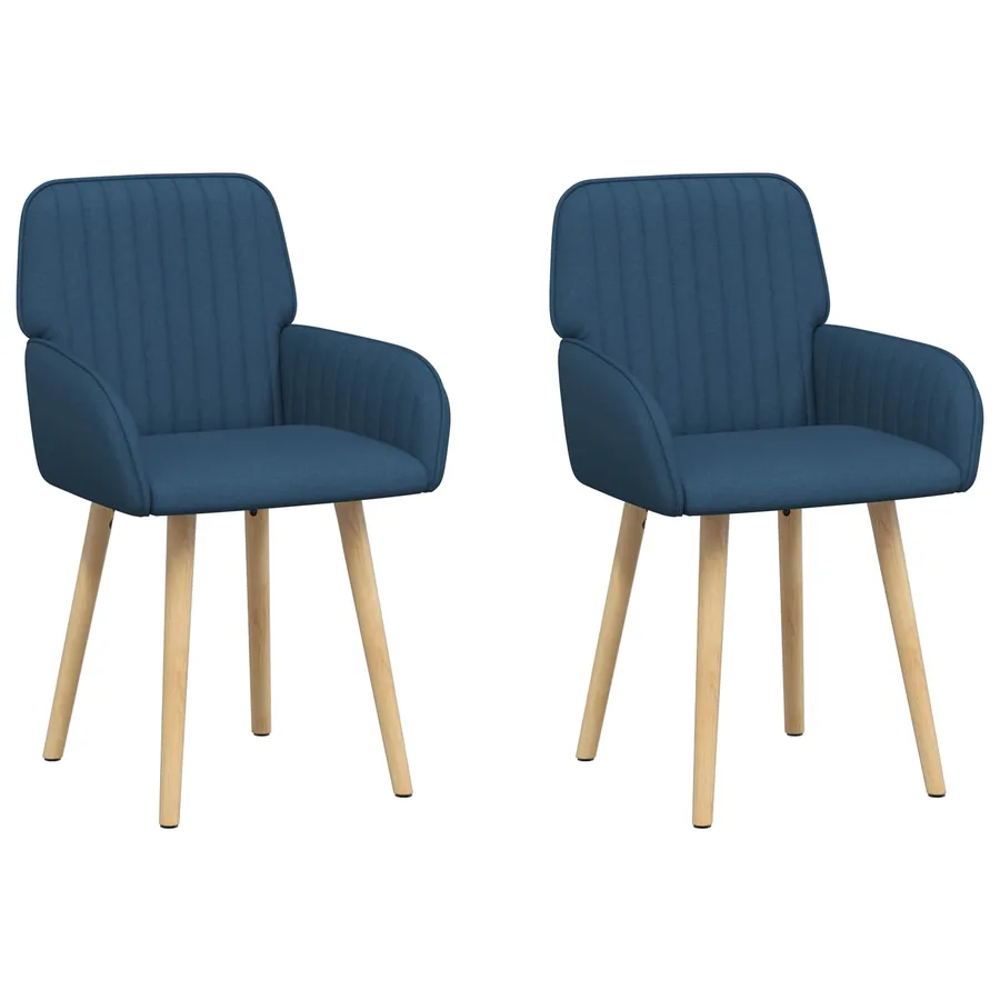 Chaises de salle à manger 2 pcs Tissu Bleu 56,5 x 50 x 87,5 cm - 2