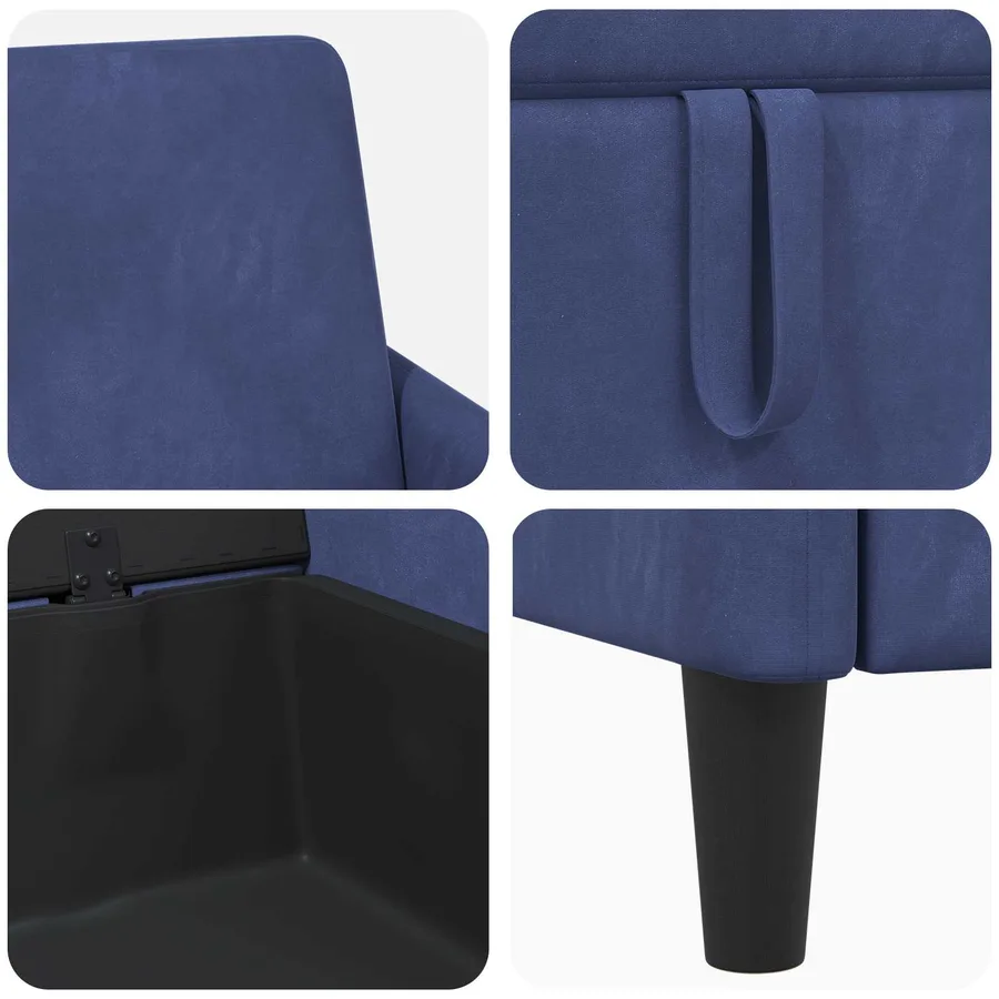 Sofa avec rangement Bleu police 72 x 78 x 87 cm Polyester - 7