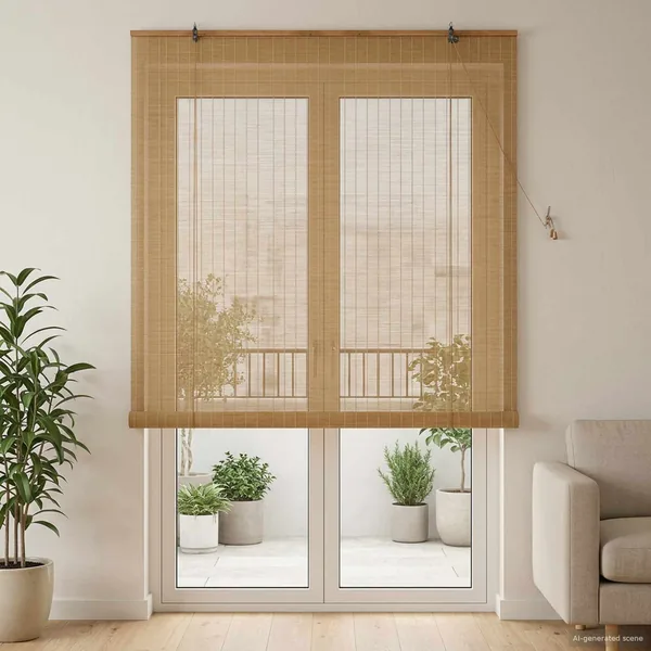 Store enrouleur Marron 130 x 220 cm Bambou