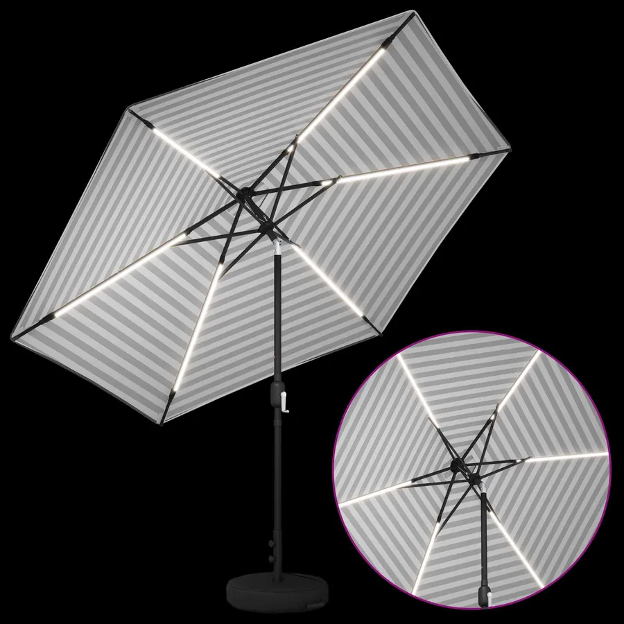Parasol de jardin avec lumières LED et base 300 x 300 cm - 4