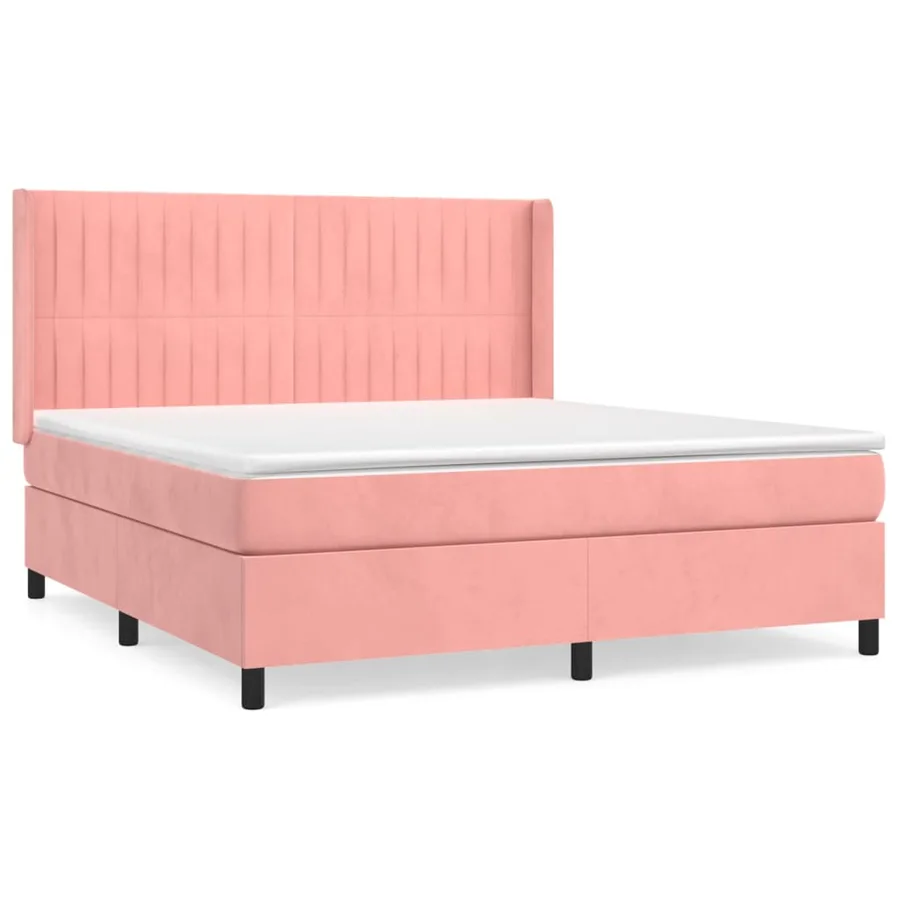 Sommier à lattes de lit avec matelas Rose 180x200 cm Velours - 2
