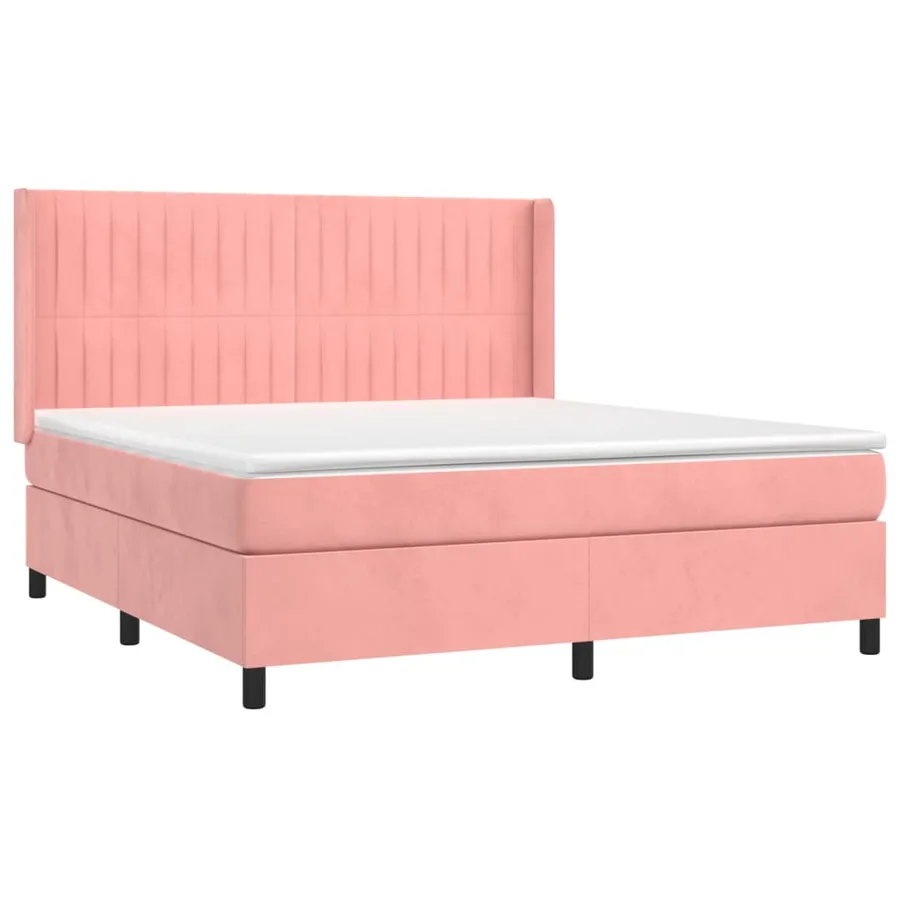 Sommier à lattes de lit avec matelas Rose 180x200 cm Velours - 3