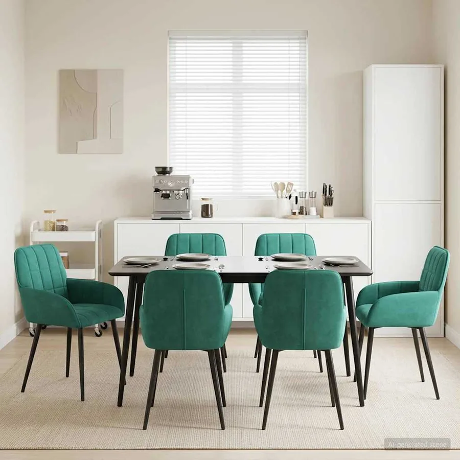 Chaises de salle à manger 6 pcs Velours Turquoise