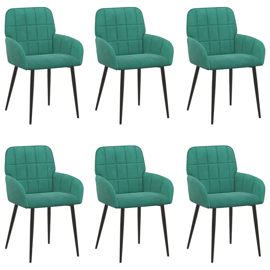 Chaises de salle à manger 6 pcs Velours Turquoise - 2