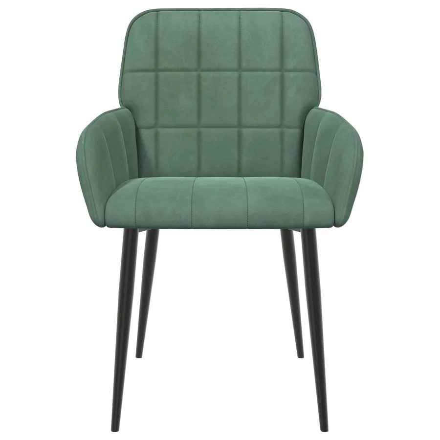 Chaises de salle à manger 4 pcs Velours Vert Mer - 3
