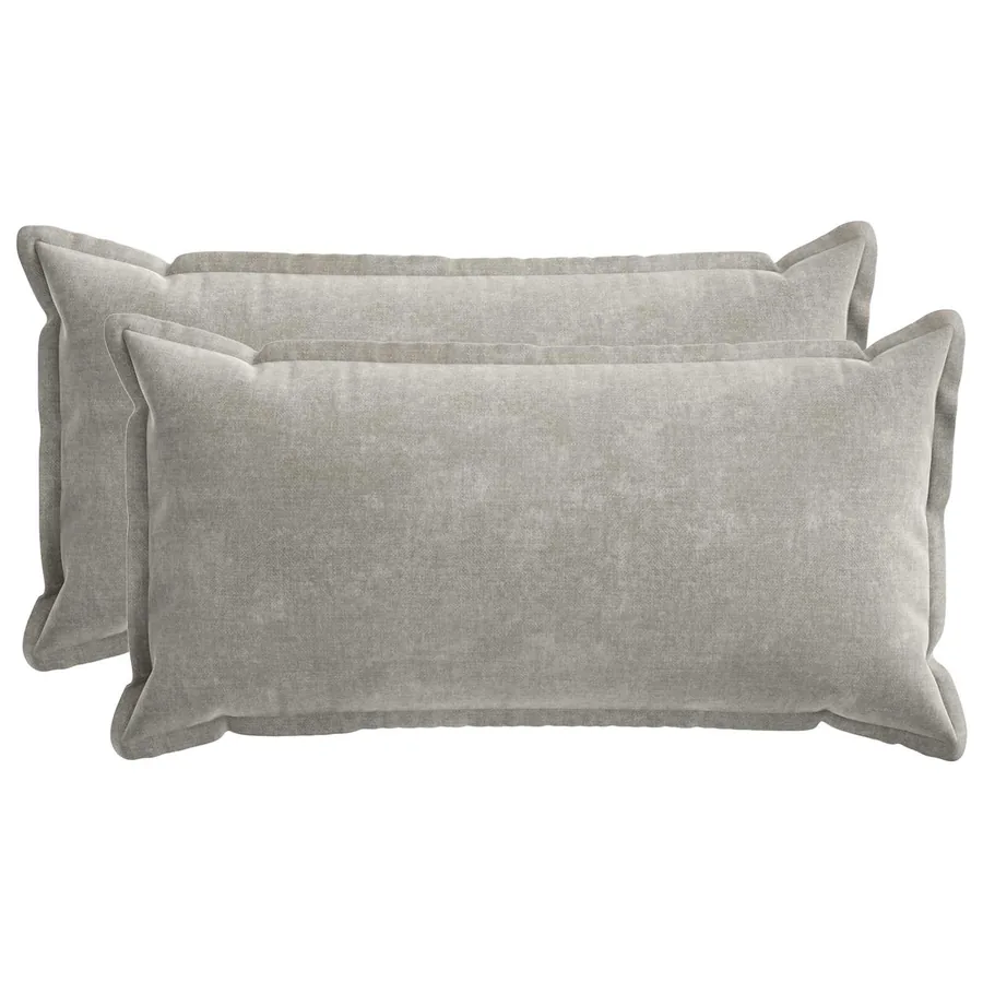 Housse de coussin 2 pcs HOUTEN Gris clair 40 x 80 cm