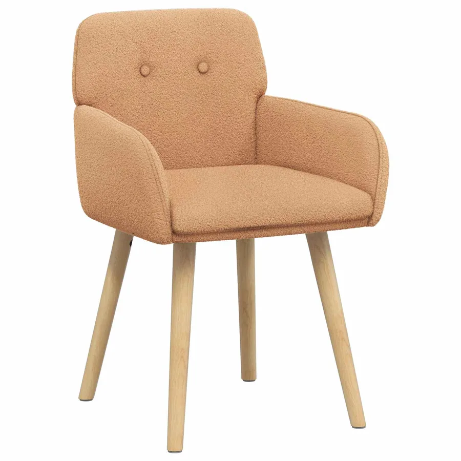 Chaises de salle à manger 2 pcs Bouclé Beige 59 x 57 x 85 cm - 2