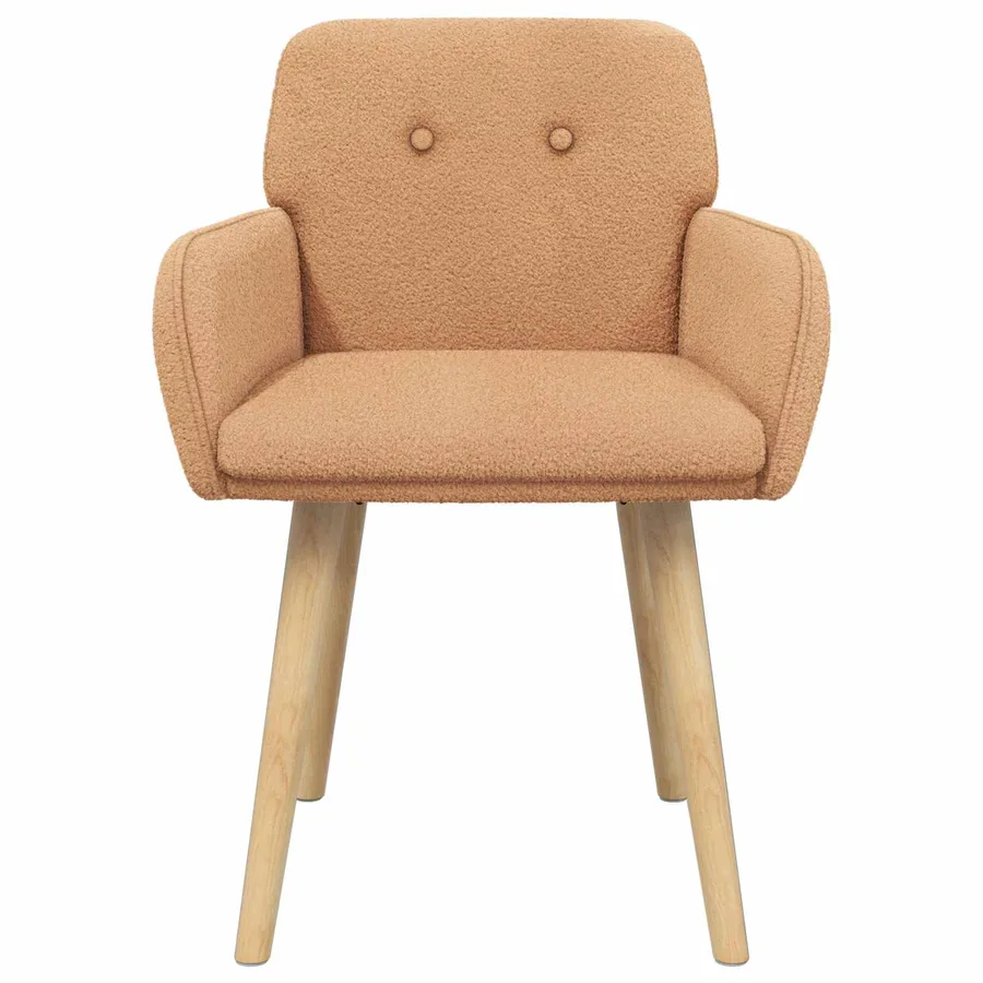 Chaises de salle à manger 2 pcs Bouclé Beige 59 x 57 x 85 cm - 3