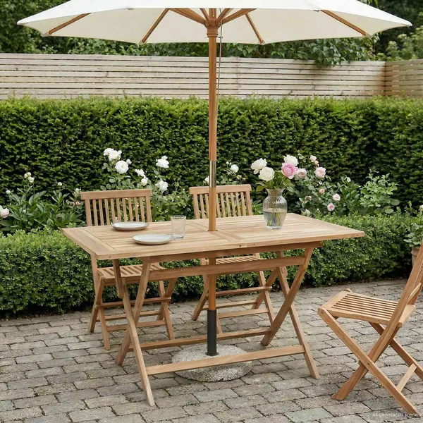Table de jardin pliante Naturel 120 x 70 x 75,5 cm