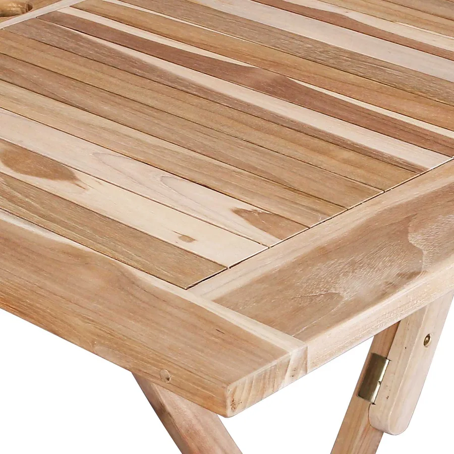 Table de jardin pliante Naturel 120 x 70 x 75,5 cm - 7