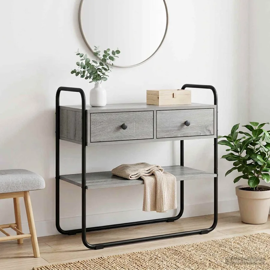 Table console Sonoma gris 100 x 40 x 75 cm Bois d'ingénierie
