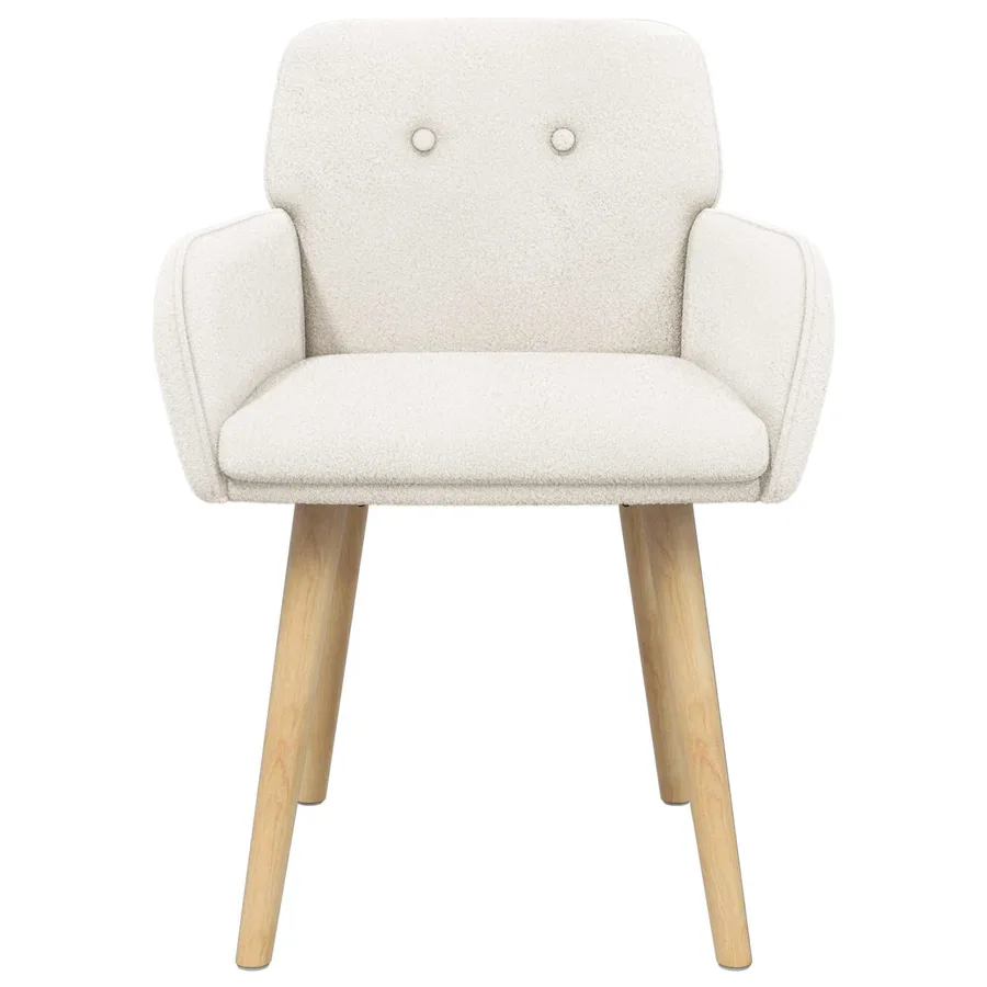 Chaises de salle à manger 4 pcs Bouclé Crème 59 x 57 x 85 cm - 3