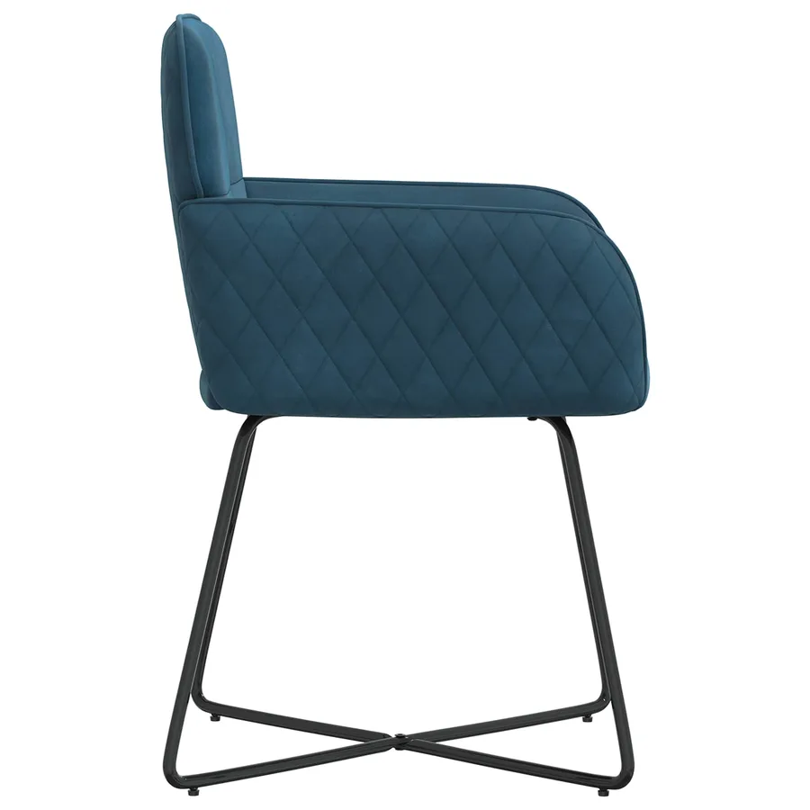 Chaises de salle à manger 6 pcs Velours Bleu 59 x 56,5 x 86 cm - 4