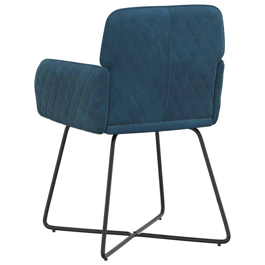 Chaises de salle à manger 6 pcs Velours Bleu 59 x 56,5 x 86 cm - 5