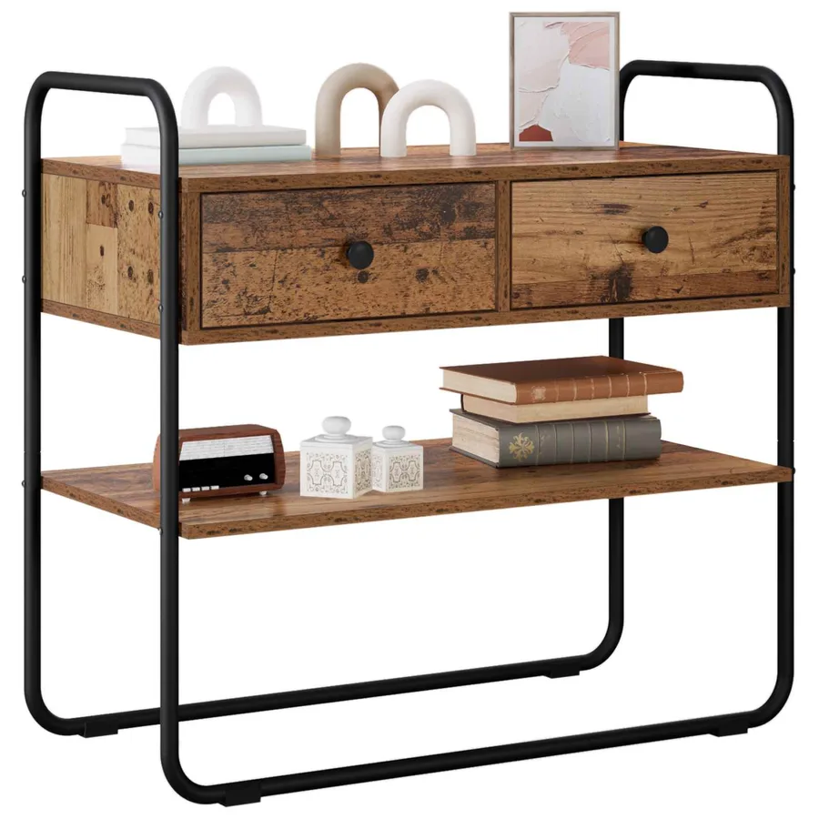 Table console Bois ancien 80 x 40 x 75 cm Bois d'ingénierie - 3