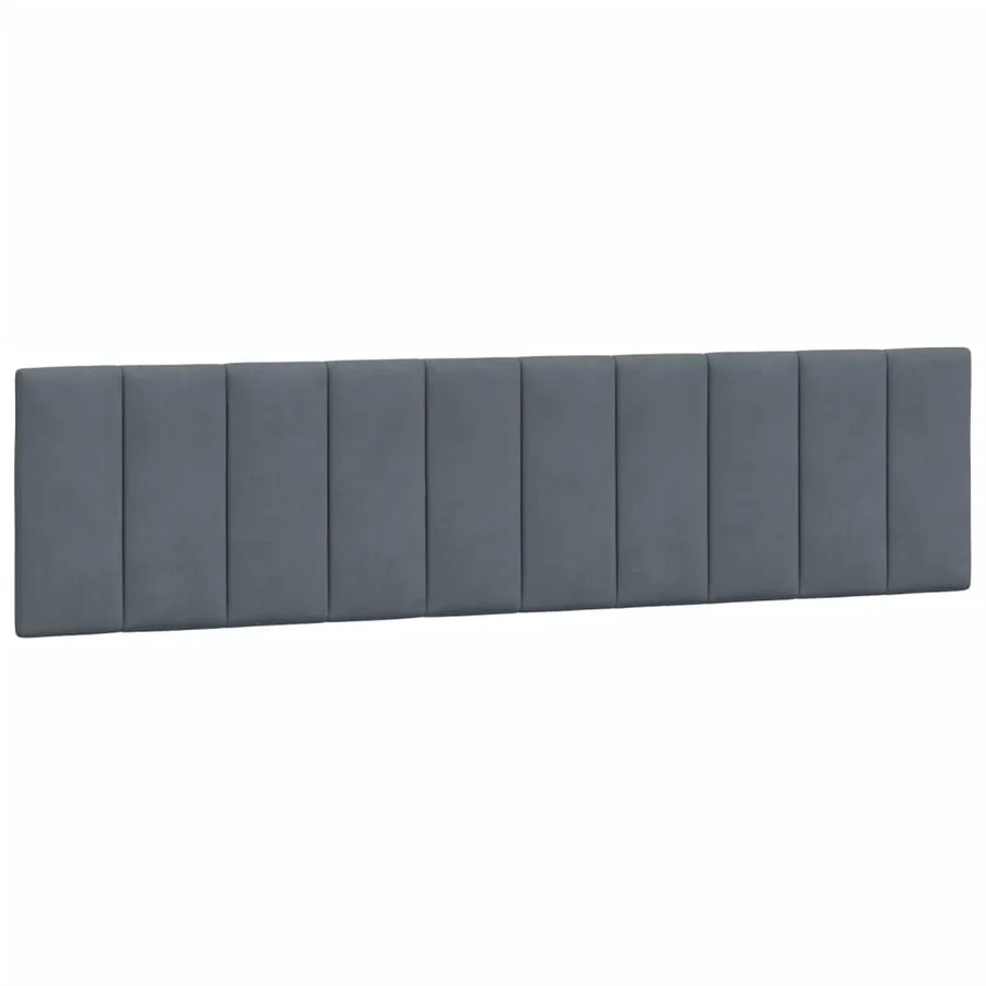 Coussin de tête de lit Hanko gris foncé 193 cm velours - 2