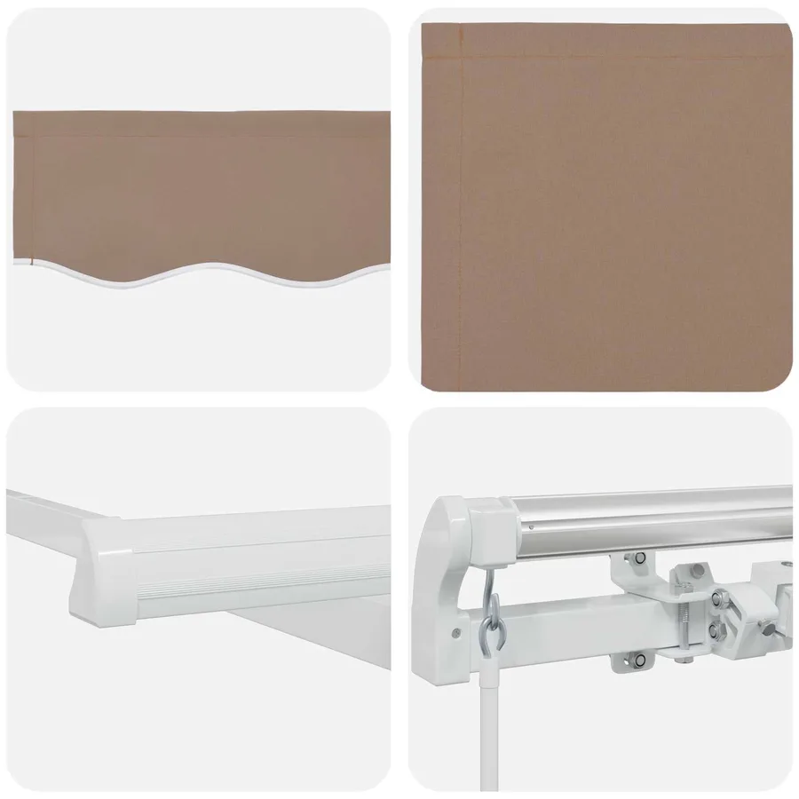 Auvent rétractable Taupe 500 × 300 cm Tissu et Aluminium - 6