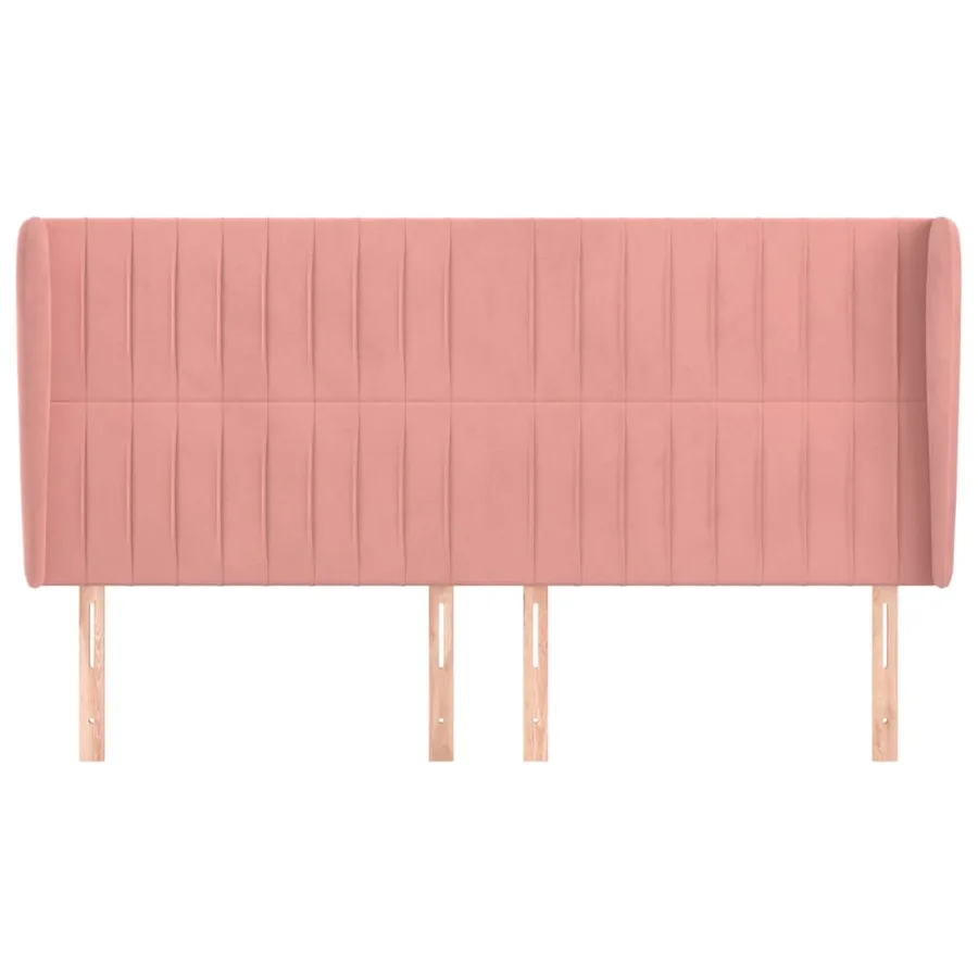 Tête de lit avec oreilles Rose 183x23x118/128 cm Velours - 3