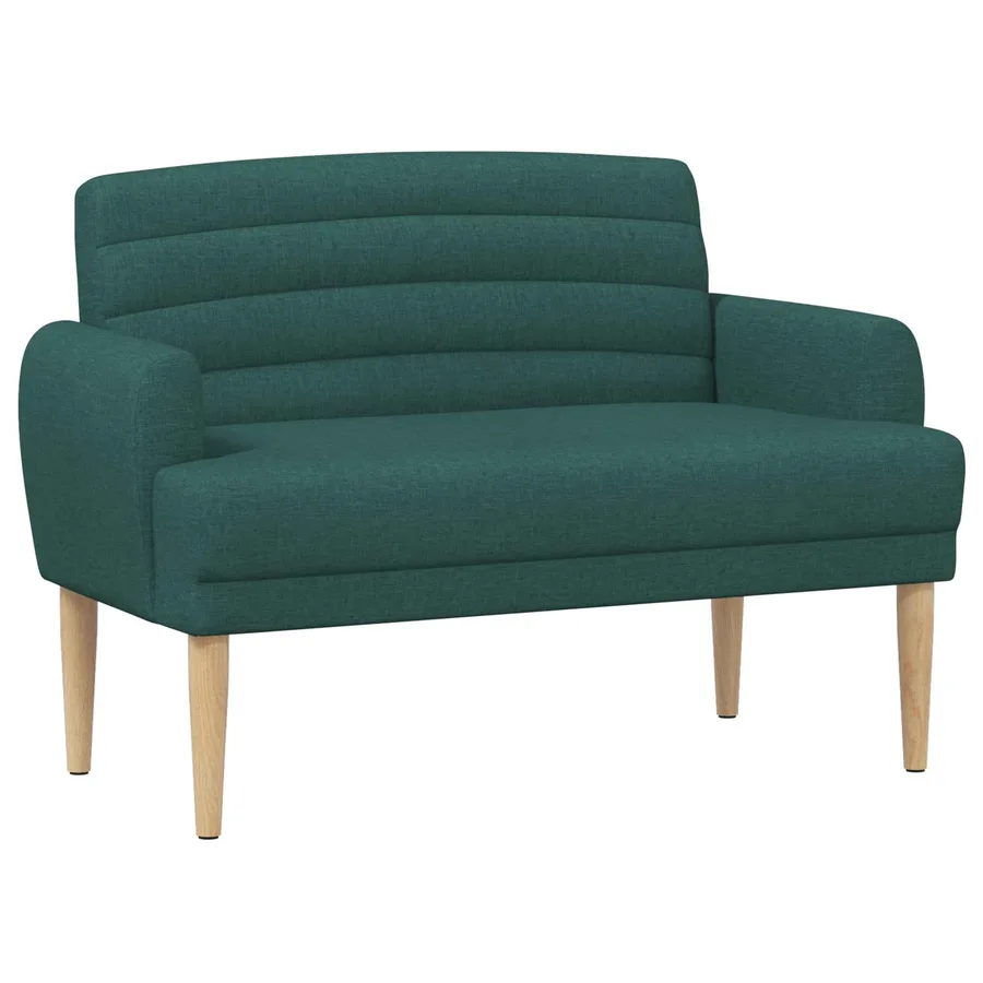Canapé love seat avec capitonnage en boutons Vert foncé Tissu - 2