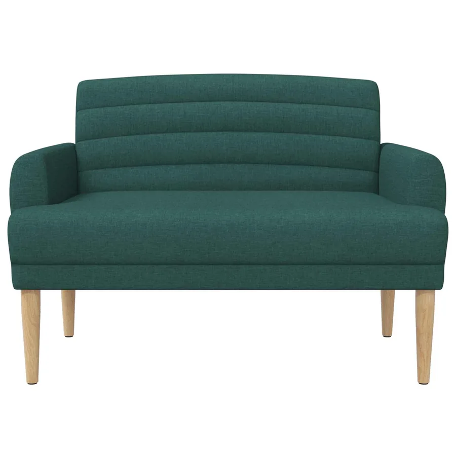 Canapé love seat avec capitonnage en boutons Vert foncé Tissu - 3