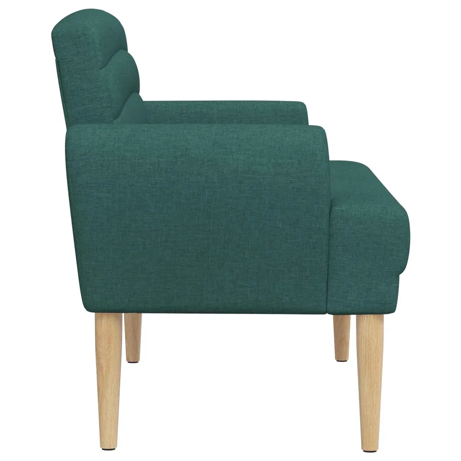 Canapé love seat avec capitonnage en boutons Vert foncé Tissu - 4