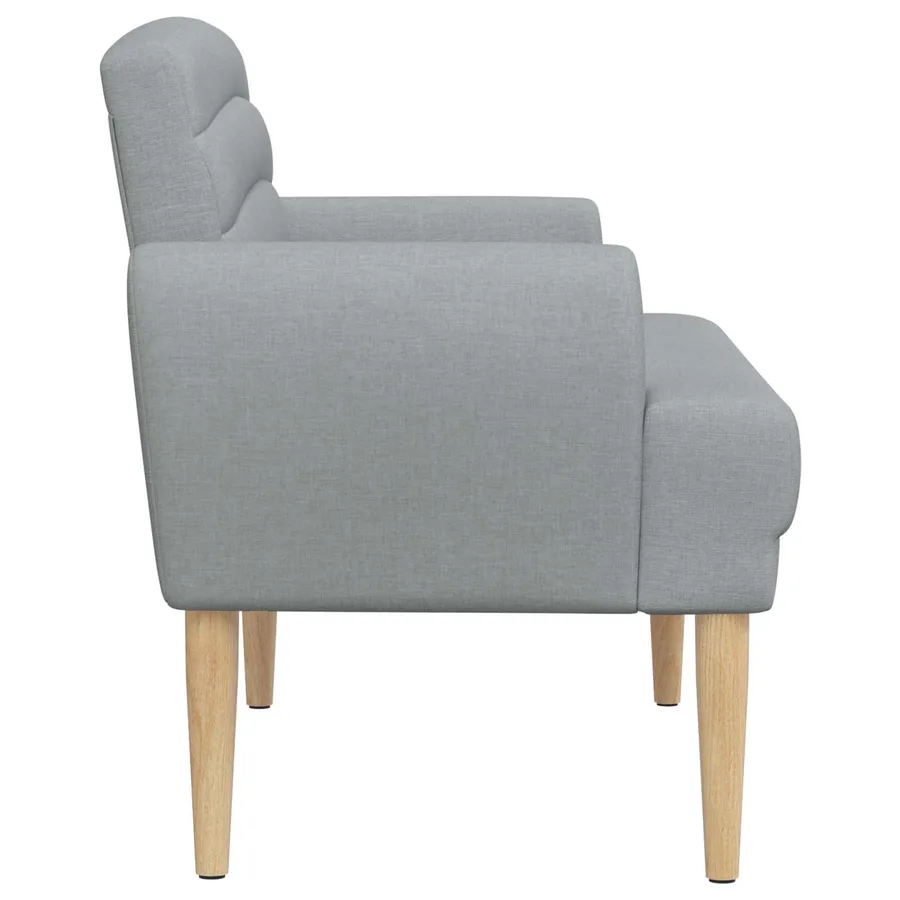 Canapé love seat avec capitonnage en boutons Gris clair Tissu - 4