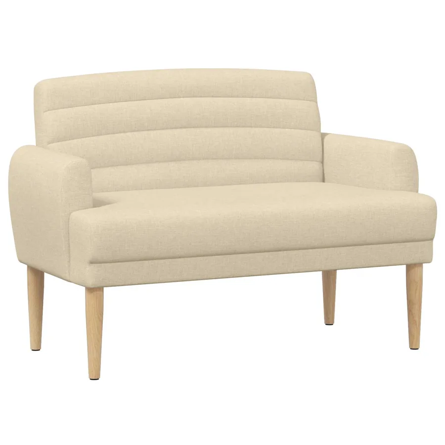 Canapé love seat avec capitonnage en boutons Crème Tissu - 2