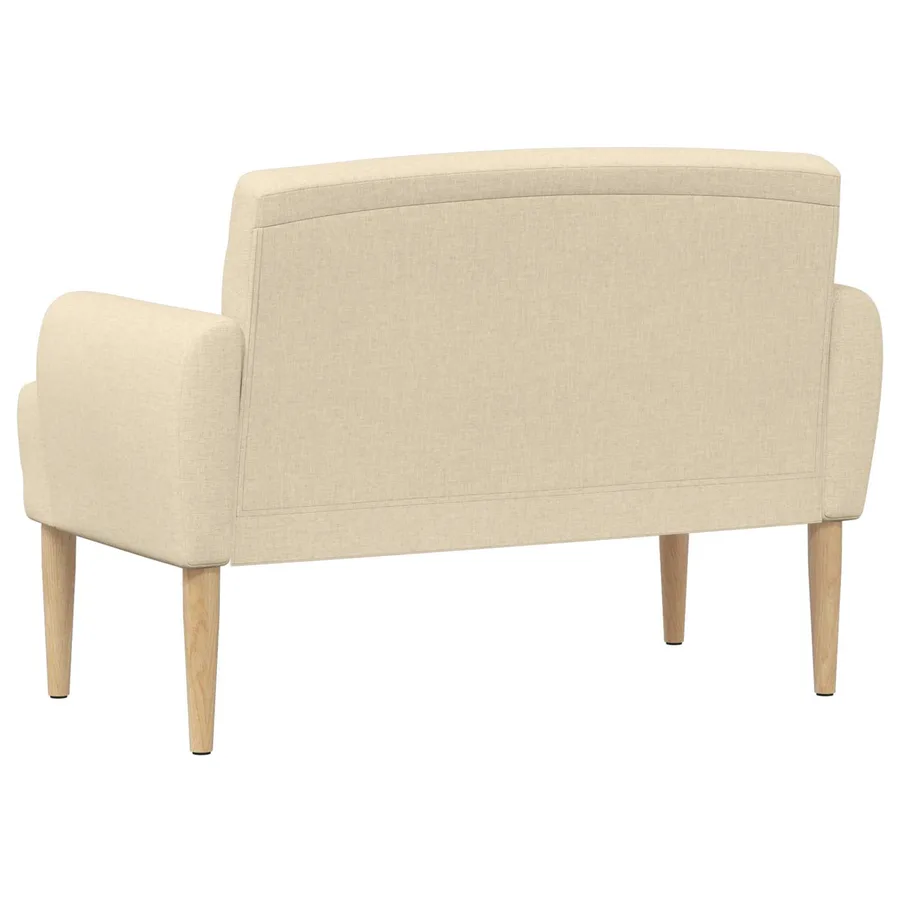 Canapé love seat avec capitonnage en boutons Crème Tissu - 5