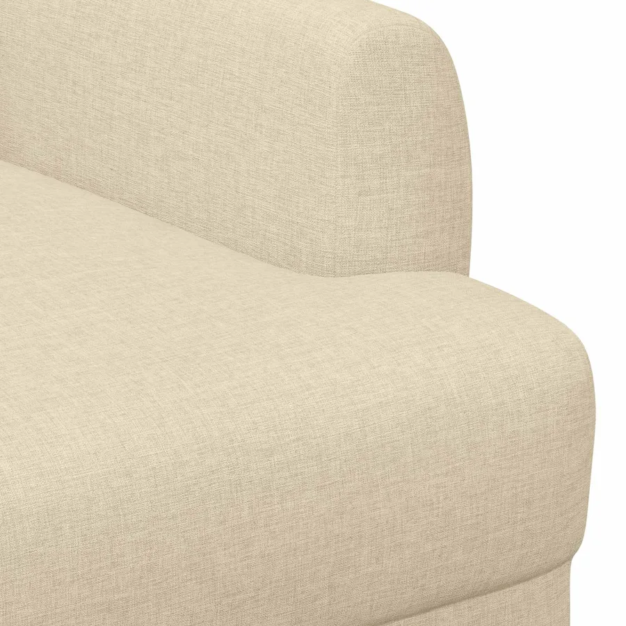 Canapé love seat avec capitonnage en boutons Crème Tissu - 6