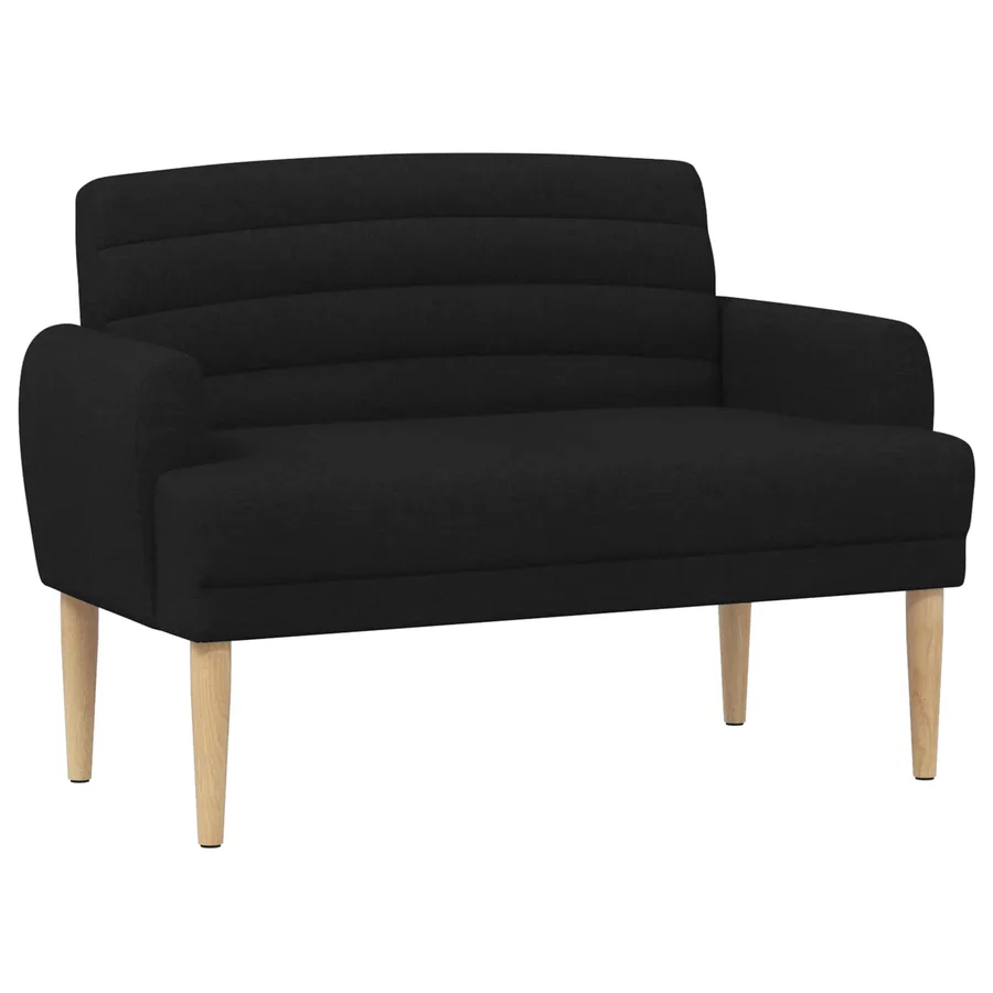 Canapé love seat avec capitonnage en boutons Noir Tissu - 2