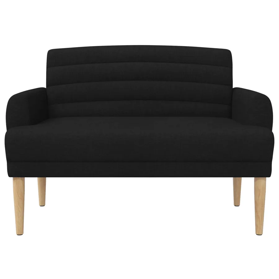 Canapé love seat avec capitonnage en boutons Noir Tissu - 3