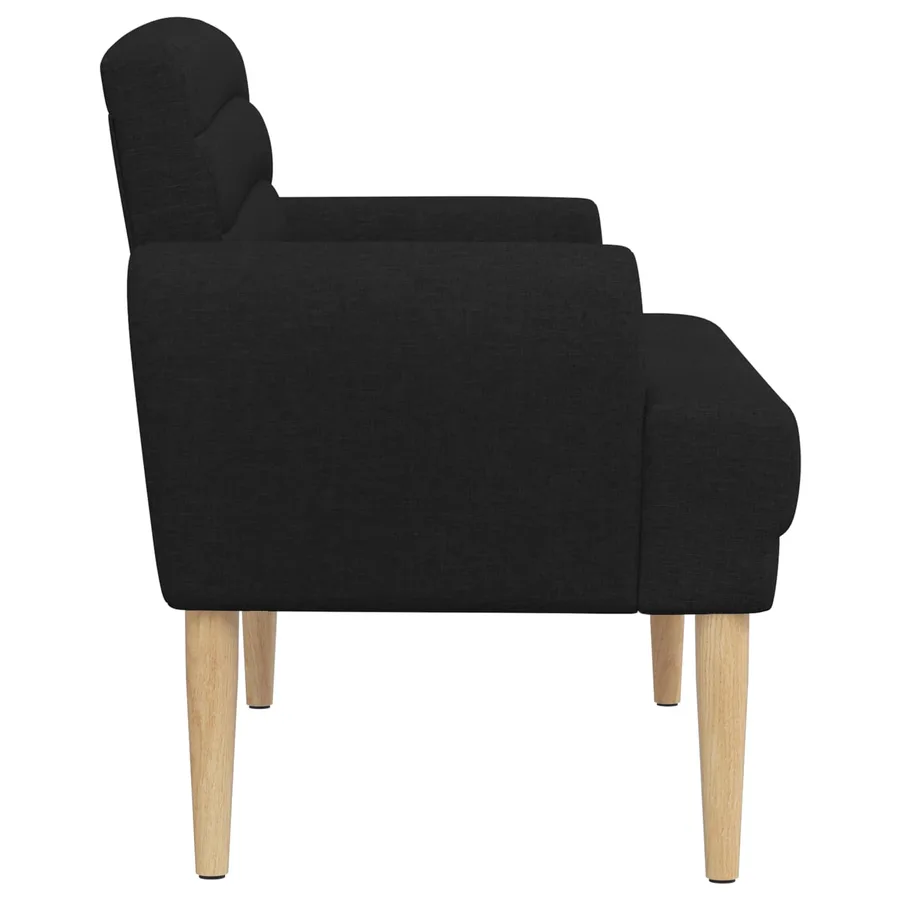 Canapé love seat avec capitonnage en boutons Noir Tissu - 4