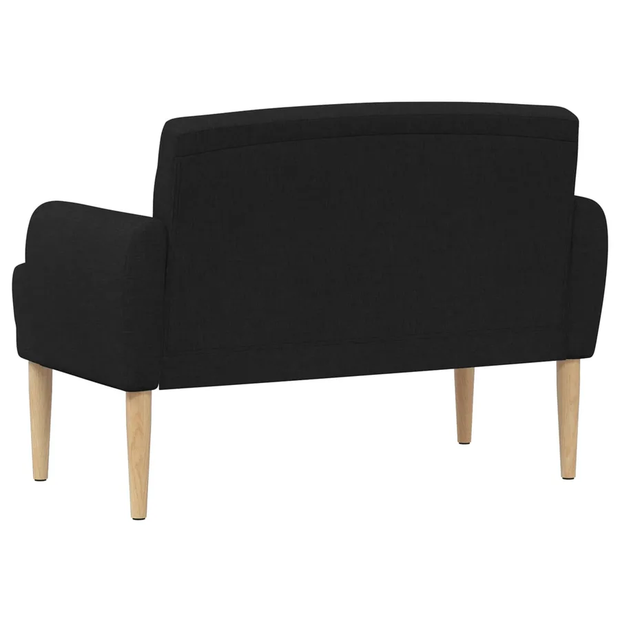 Canapé love seat avec capitonnage en boutons Noir Tissu - 5