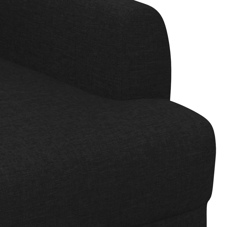 Canapé love seat avec capitonnage en boutons Noir Tissu - 6