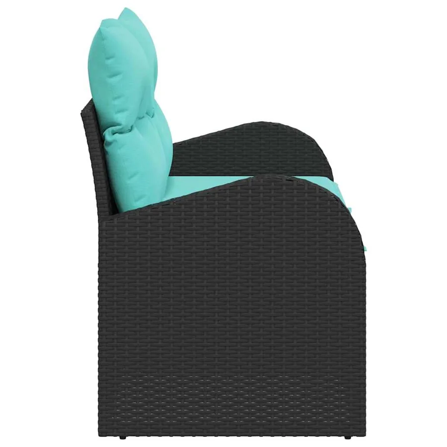 Canapé de jardin Noir 124 x 62 x 85cm polyrotin - 6