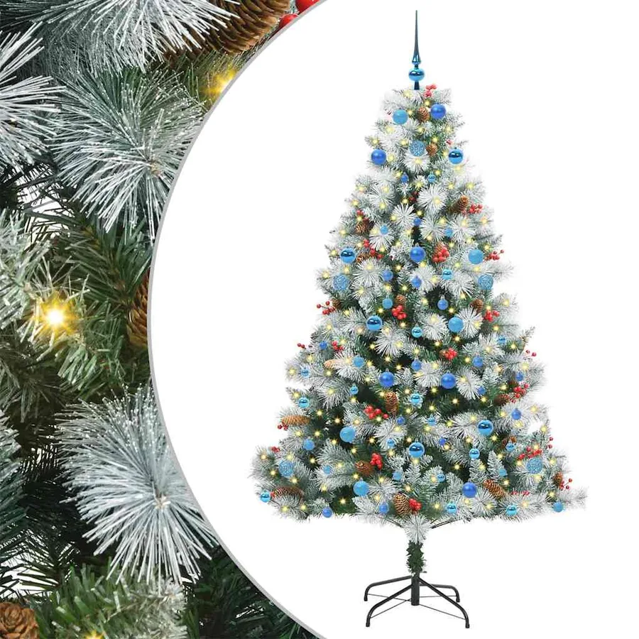 Sapin de Noël artificiel Vert et blanc 210 cm - 2