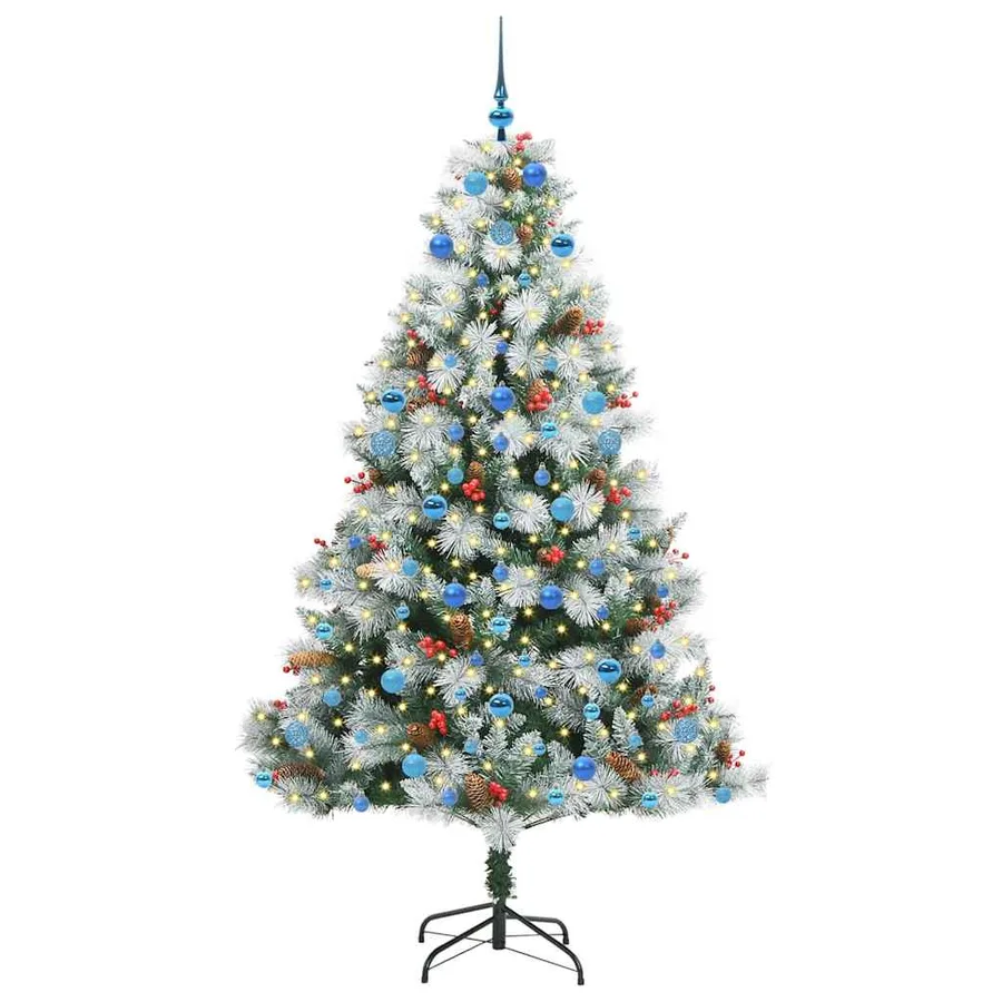 Sapin de Noël artificiel Vert et blanc 210 cm - 3