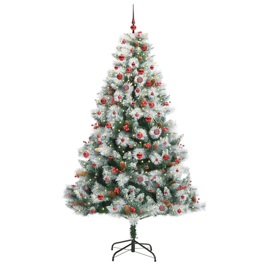 Sapin de Noël artificiel Vert et blanc 210 cm - 3