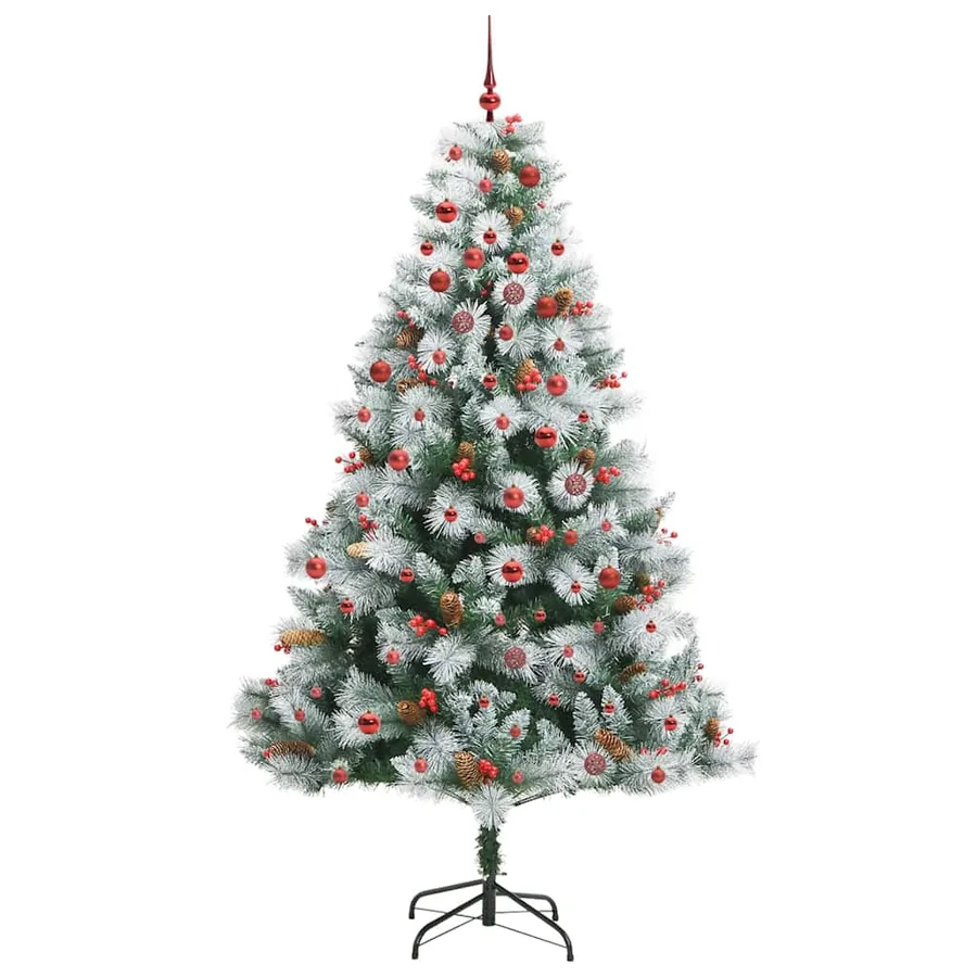 Sapin de Noël artificiel Vert et blanc 210 cm - 4