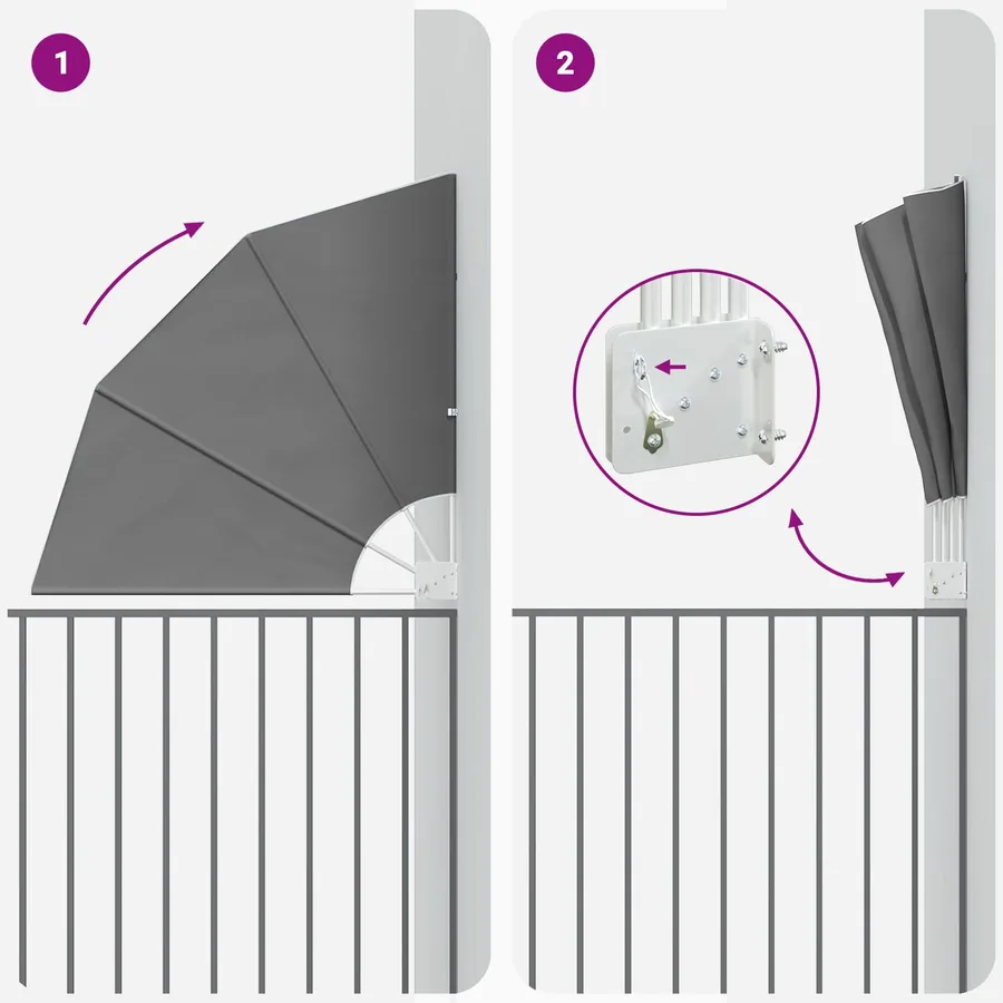 Écran de confidentialité pour balcon 140 x 140 cm Polyester - 5