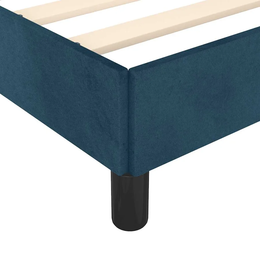 Cadre de lit sans matelas bleu foncé 140x190 cm velours - 9