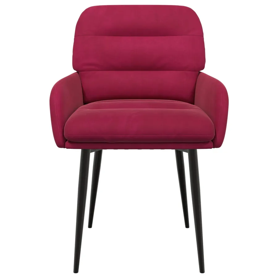Chaises de salle à manger 6 pcs Velours Bordeaux - 3