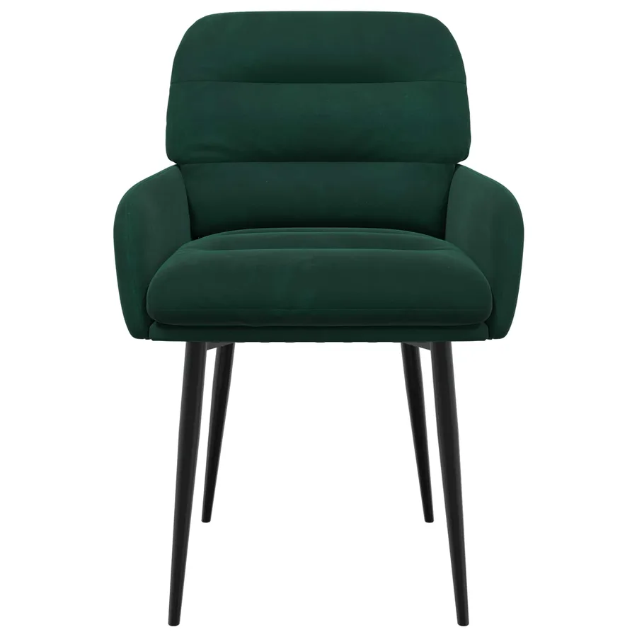 Chaises de salle à manger 4 pcs Velours Vert foncé - 3