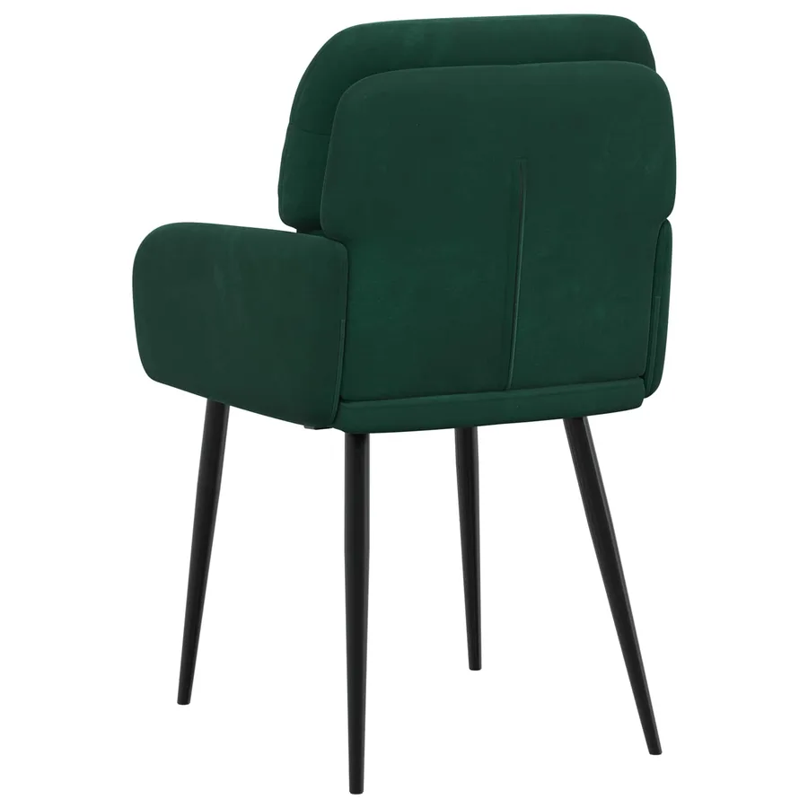 Chaises de salle à manger 4 pcs Velours Vert foncé - 5